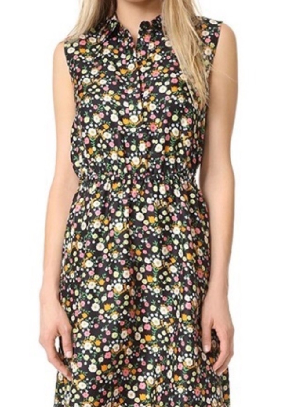 Tory Burch Black Sleeveless Floral Midi Dress 14
